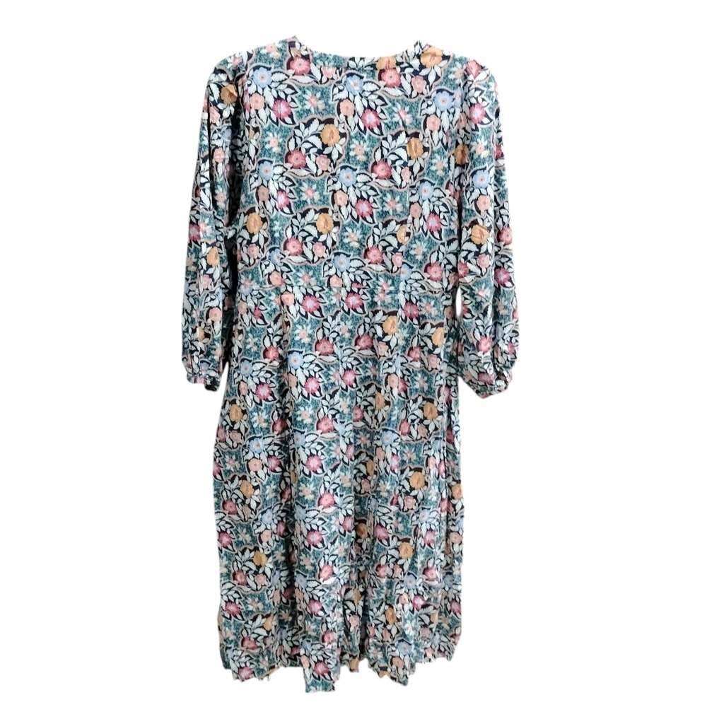 Universal Thread Plus Size Floral Tiered Midi Dress Bishop Sleeve Pockets XXL - Picture 4 of 5